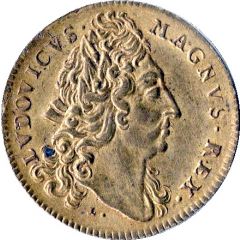 Rechenpfennig - Louis XIV - Ordinaire des guerres Propriis Invictus In Armis, Lazarus Gottlieb Lauffer