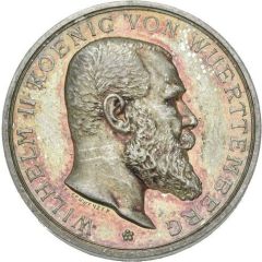Prize medal of the Royal Academy of Fine Arts in Stuttgart - Wilhelm II Silver pattern strike of the gold medal