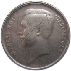 1 Franc - Albert I French text