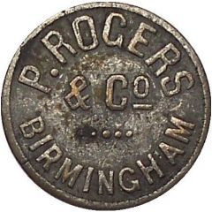 Utility Token - One Drachm P. Rogers & Co. Birmingham