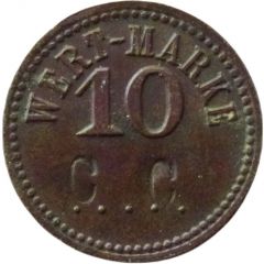 10 Pfennig Wert-Marke, Countermarked `CC`