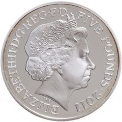 5 Pounds - Elizabeth II Royal Wedding, Silver Piedfort