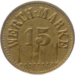 15 Pfennig Werth-Marke, Countermarked 'IHV'