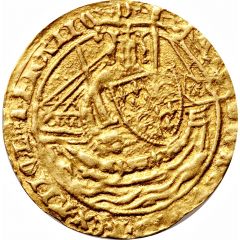 1/2 Noble - Edward III Pre-Treaty period, series B