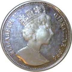14 ECUs - Elizabeth II Leaning Tower - Irish Harp