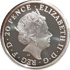 20 Pence - Elizabeth II 5th portrait, 1/10 oz Fine Silver