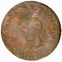 1 Peso Provisional Government, Unfinished Truncation, Copper