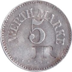 5 Pfennig Werth-Marke, Countermarked `JR`