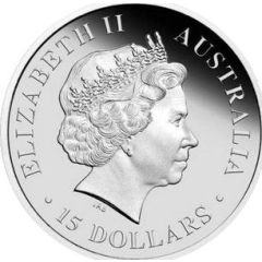 15 Dollars - Elizabeth II 4th Portrait - Discover Australia - Whale Shark - Platinum Proof