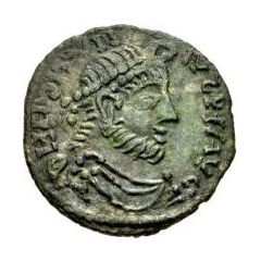 Æ In the name of Julian II, Two stars above bull, bearded bust