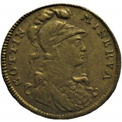 Rechenpfenning - Minerva, `MIT FROHEN MUTH`