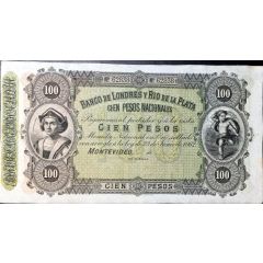 100 Pesos Banco de Londres y Río de la Plata