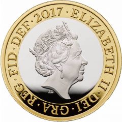 2 Pounds - Elizabeth II Jane Austen, Silver Piedfort