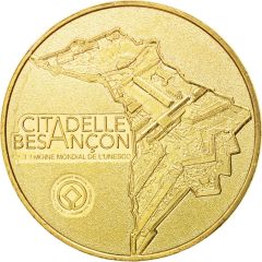 Monnaie de Paris Tourist Token - Citadelle de Besançon Vue aérienne - Patrimoine mondial de l`Unesco