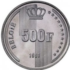 500 Francs - Baudouin I 40th Anniversary of Reign, Dutch text