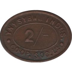 2 Shillings - Ynysybwl Indus. Co-Op Soc. Ltd. Ynysybwl, Mid Glamorgan, Wales