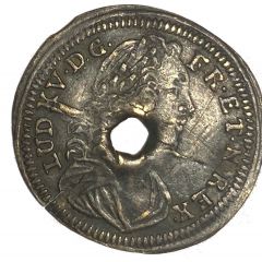 Rechenpfennig - Louis XV 3-Masted Ship `Durch Glück und Kunst`