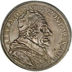 1 Piastra - Alessandro VIII LEGIONE AD BELLVM SACRVM INSTRVCTA - Holy Mother Church