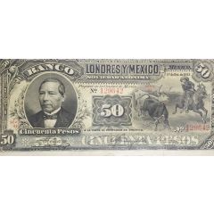 50 Pesos El Banco de Londres y Mexico