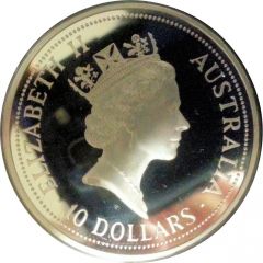 10 Dollars - Elizabeth II 3rd Portrait - Australian Kookaburra - Silver Bullion Coin