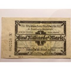1 000 000 000 Mark Rheinische Stahlwerke