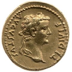 Quinarius Aureus - Tiberius TR POT XX, Victoria