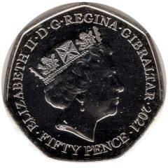 50 Pence - Elizabeth II Queen's 95th Birthday, Gold Ink