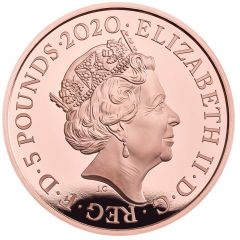 5 Pounds - Elizabeth II King George III, Gold Proof