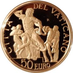 50 Euro - Benedictus XVI Masterpieces of Sculpture - The Good Shepherd - Laocoon group