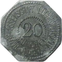 20 Pfennigs - München Baugenossenschaft Ludwigsvorstadt G.M.B.H.