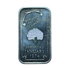 1 Ounce Silver - Ceeco Mint January Carnation Enamel