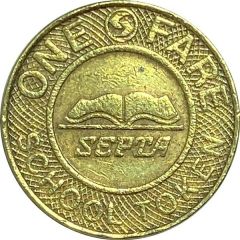 1 Fare School Token - SEPTA Philadelphia, Pennsylvania