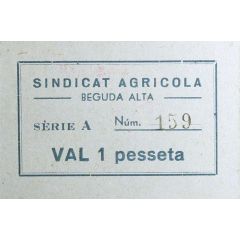 1 Peseta Beguda Alta, Sindicat Agrícola
