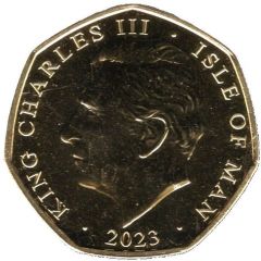 50 Pence - Charles III Anthem - God Save the King, Gold plated