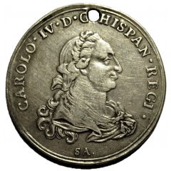 4 Reales - Charles IV proclamation medal , Malaga