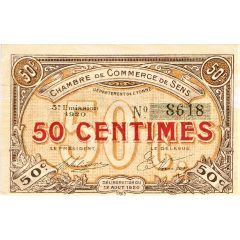 50 Centimes - Chambre de Commerce de Sens 89