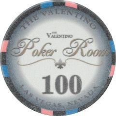 100 Dollar Poker Chip - The Valentino Poker Room Las Vegas, Nevada