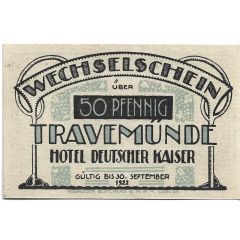 50 Pfennig Hotel Deutscher Kaiser Travemünde