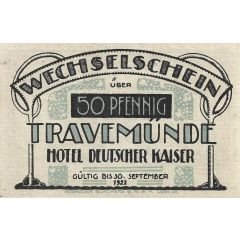 50 Pfennig Hotel Deutscher Kaiser Travemünde