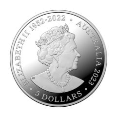 5 Dollars - Elizabeth II 6th Portrait, In the name of - Emperor Penguin, Silver