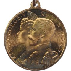 Medal - George V Coronation, Loughborough, gilt brass