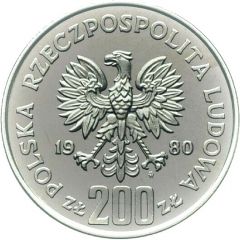 200 Zlotys XIII Winter Olympics, without torch, Trial Strike