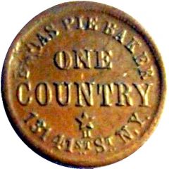 Civil War Merchant Token - Broas Pie Baker New York, NY