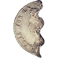 2 Reales `ND` 1/2 of Bolivian 4 Soles without countermark