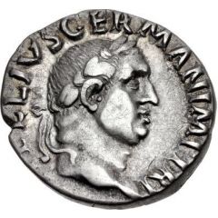 Denarius - Vitellius, Aulus Vitellius Germanicus, and Vitellia LIBERI IMP GERMAN