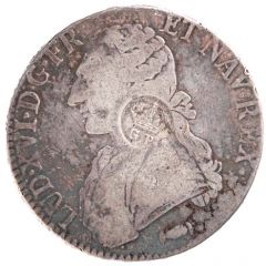 1200 Réis - Luis I Countermark `Crowned GP` over `1 Ecu - Louis XVI, France`
