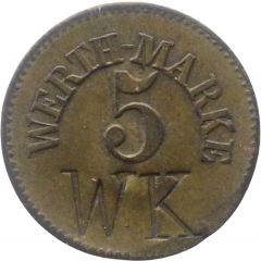 5 Pfennig Werth-Marke, Countermarked 'WK'