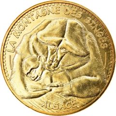 Monnaie de Paris Tourist Token - Alsace La Montagne des Singes - Bébé singe dans les bras de sa mère