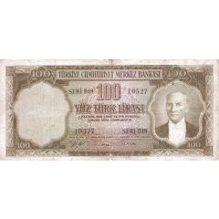 100 Lira Brown reverse