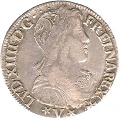 1/2 Ecu of Navarre with long wick - Louis XIV